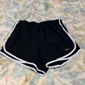 Nike Women's Black and White Athletic Shorts